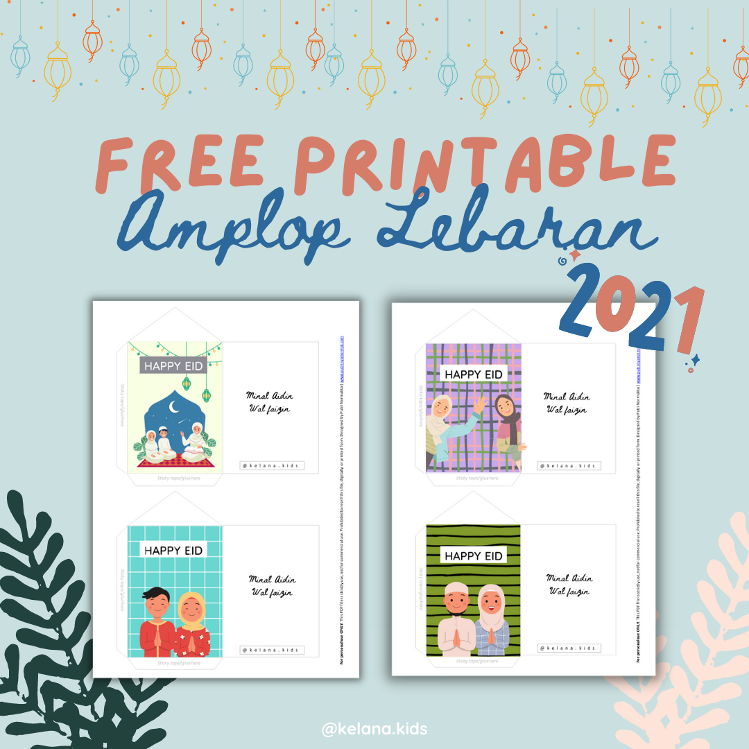 Download Free Template Printable Gratis : DIY AMPLOP LEBARAN Yang Lucu Tinggal Print Volume 2 ( 2021 )