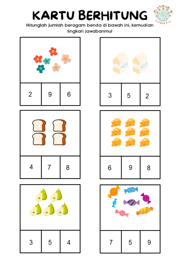 Printable Worksheet Matematika [ Lembar Kerja Anak TK PAUD ] - Image 6
