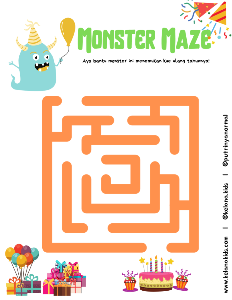 [ Download Printable Gratis - Free Printable Anak ] Tema Monster