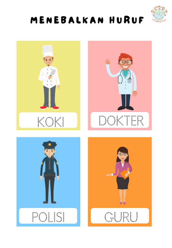 [ Printable Tematik ] Worksheet Tema Mengenal Profesi / Pekerjaan - Image 3