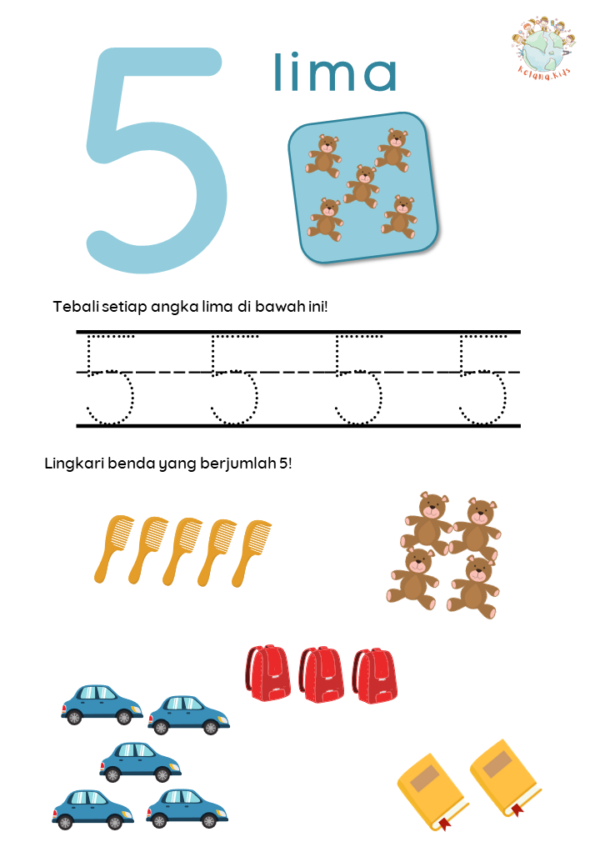Printable Worksheet Matematika [ Lembar Kerja Anak TK PAUD ] - Image 2