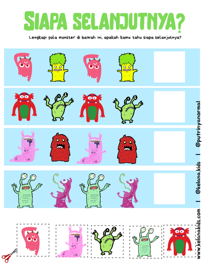 [ Download Printable Gratis - Free Printable Anak ] Tema Monster