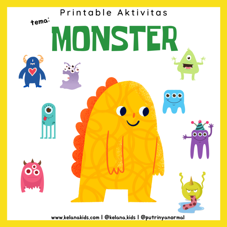 [ Download Printable Gratis - Free Printable Anak ] Tema Monster