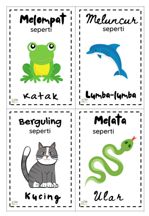 [ Printable Gratis - Free  ] Movement Cards Tema Binatang - Image 4
