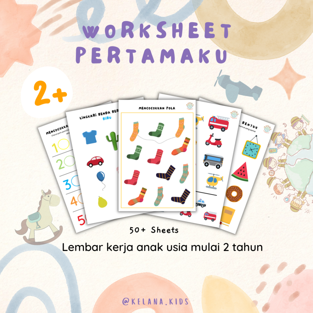 Mari mengenal Toddler Worksheet untuk anak umur 2,3,4 tahun hingga tk dan SD Kelas 1 di Kelanakids.com yuk!