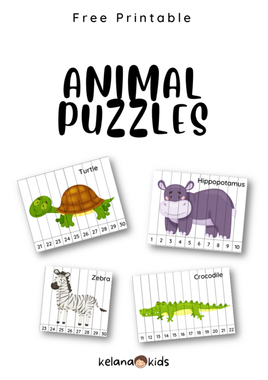 [Free Printable - Gratis ] Tematik Animal Puzzles Worksheet