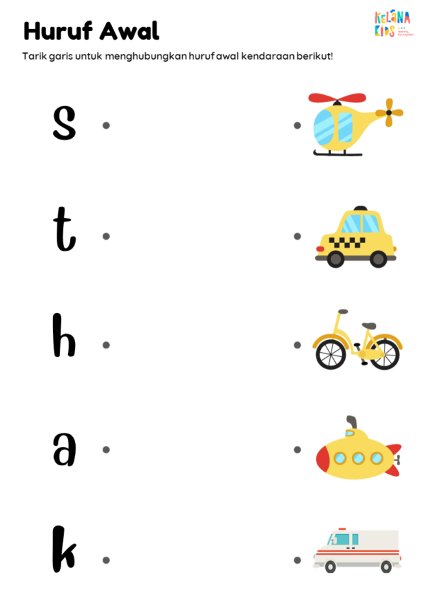 [ Seri Printable Tematik ] Worksheet Kendaraan / Alat Transportasi - Image 4