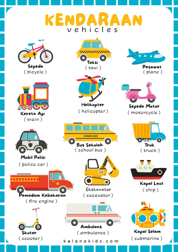 [ Seri Printable Tematik ] Worksheet Kendaraan / Alat Transportasi - Image 2