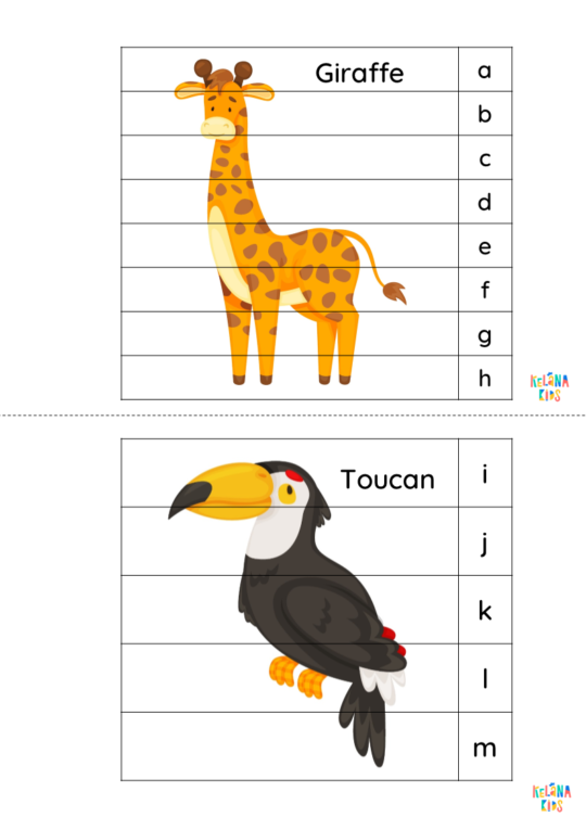 [Free Printable - Gratis ] Tematik Animal Puzzles Worksheet