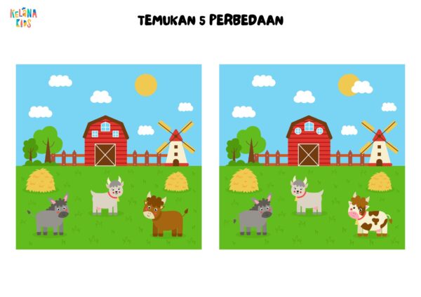 [ Seri Printable Tematik ] Worksheet Mencari Perbedaan Spot The Differences - Image 3