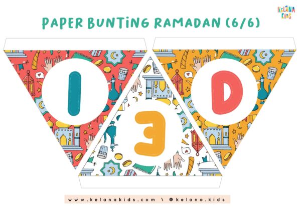 Paper Bunting Worksheet, Poster, Dekorasi Tema Ramadhan - Image 3