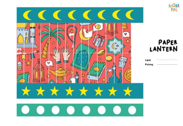 Paper Bunting Worksheet, Poster, Dekorasi Tema Ramadhan - Image 5