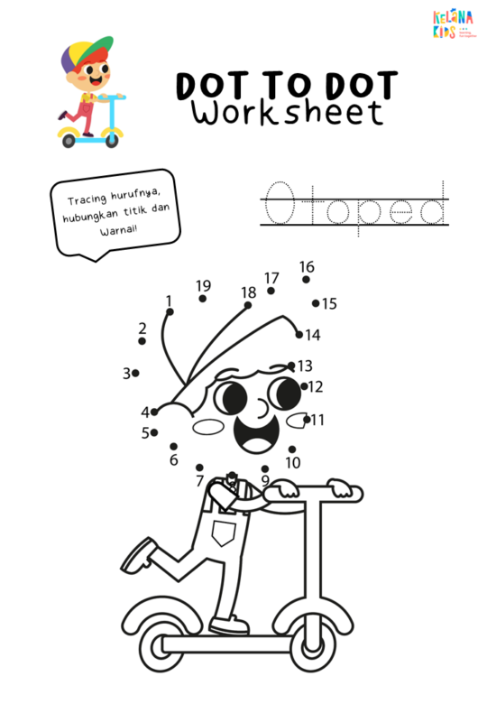 [ Printable Activity ] Worksheet Dot to Dot - Menghubungkan Titik ...