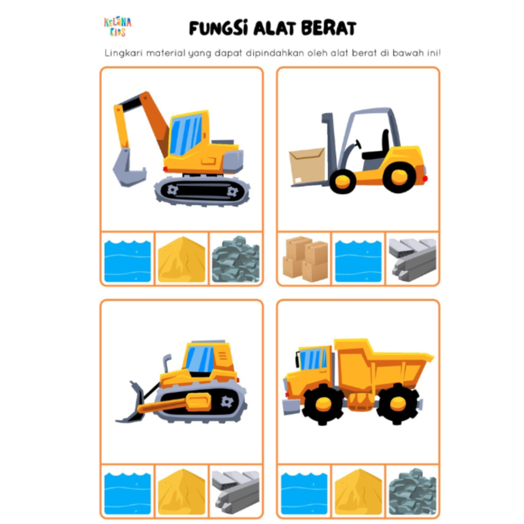 Spesifikasi Printable Worksheet Tematik Konstruksi