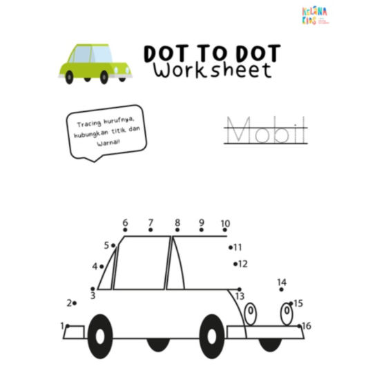 [ Printable Activity ] Worksheet Dot to Dot - Menghubungkan Titik ...