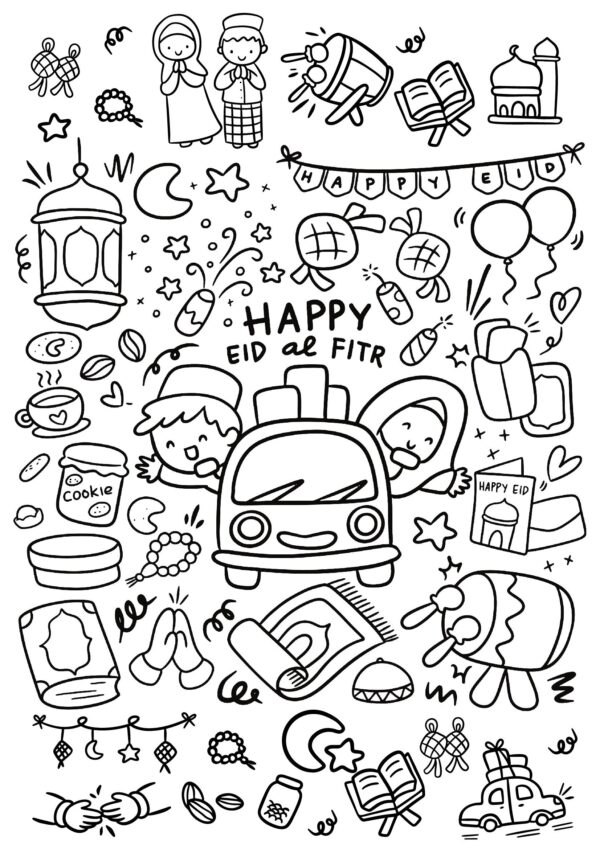 Mewarnai Gambar Tema Hari Raya Idul Fitri [ Download Gratis ] - Image 5
