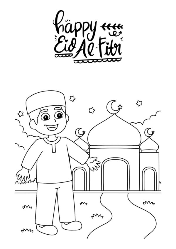 Mewarnai Gambar Tema Hari Raya Idul Fitri [ Download Gratis ] - Image 2