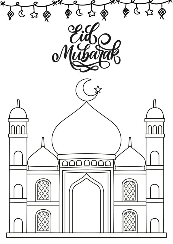 Mewarnai Gambar Tema Hari Raya Idul Fitri [ Download Gratis ] - Image 3