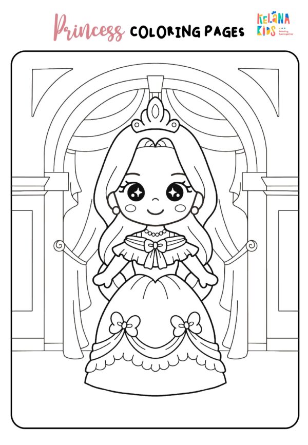 [ Printable Activity ] Lembar Mewarnai Gambar - Tema Princess - Image 3