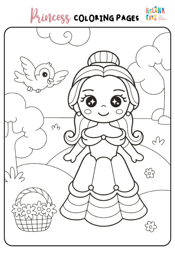 [ Printable Activity ] Lembar Mewarnai Gambar - Tema Princess - Image 4