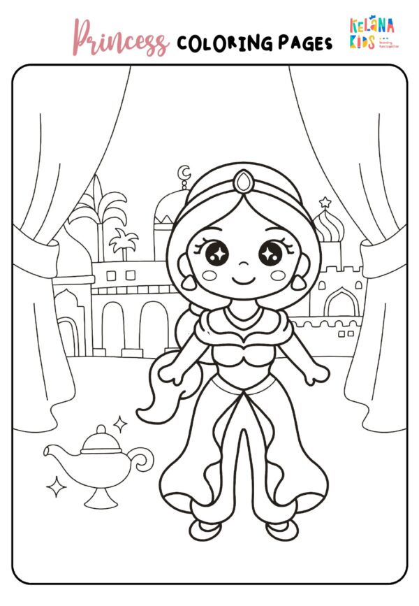 [ Printable Activity ] Lembar Mewarnai Gambar - Tema Princess - Image 5