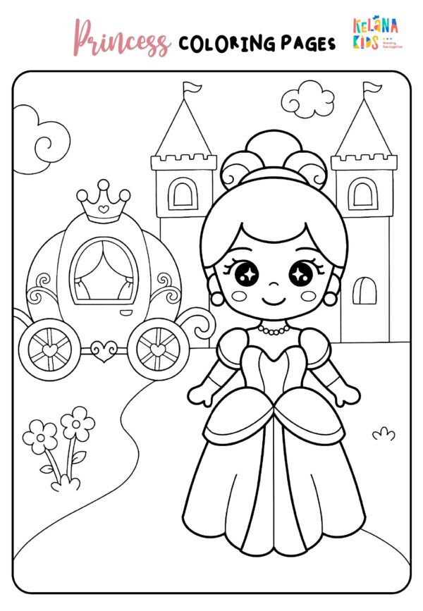 [ Printable Activity ] Lembar Mewarnai Gambar - Tema Princess - Image 6