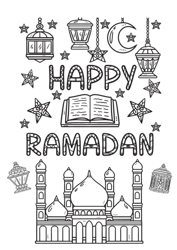 Mewarnai Gambar Tema Ramadhan (2)