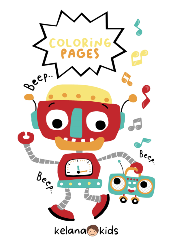 [ Printable Activity ] Lembar Mewarnai Gambar - Tema Robot - Image 2